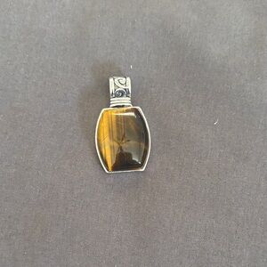 Lia Sophia Silver and Brown Pendant Necklace